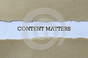 Content matters on paper