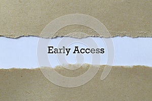 Early access on paper