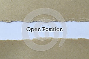 Open position on paper photo