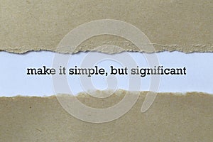 Make it simple but significant on paper photo