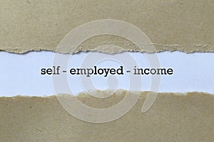 Self employed income on white