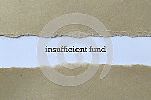 Insufficient fund on white paper photo