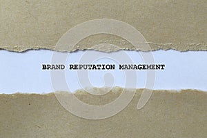 brand reputation management on white paper photo