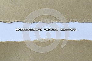 collaborative virtual teamwork on white paper
