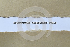 educational assessment tools on white paper