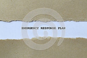 emergency response plan on white paper