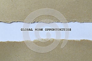 global work opportunities on white paper