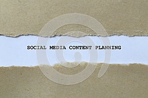 social media content planning on white paper