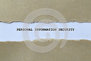 personal information security on white paper