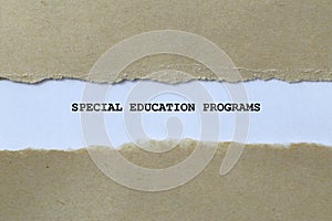 special education programs on white paper