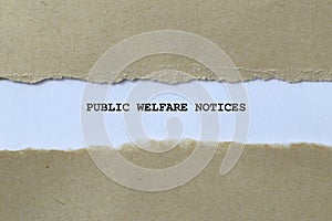 Public Welfare Notices on white paper