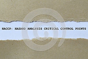 haccp hazard analysis critical control points on white paper
