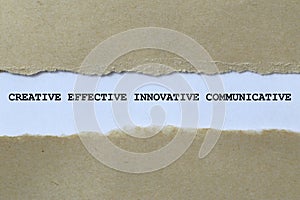 creative effective innovative communicative on white paper photo