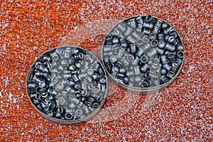 Lead bullets in boxes for pneumatic weapons