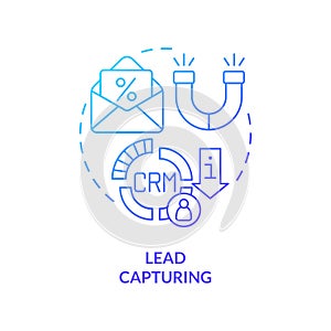 Lead capture blue gradient concept icon