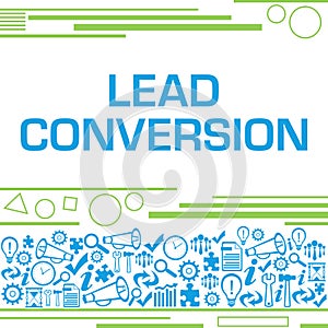 Lead Conversion Green Blue Texture Bottom Square Business Symbols