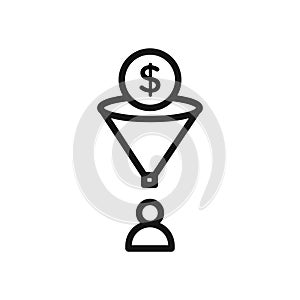 lead conversion icon Black line art vector logo