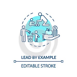 Lead by example concept icon