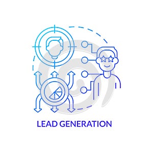 Lead generation blue gradient concept icon