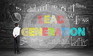 Lead generation concept on chalkboard photo