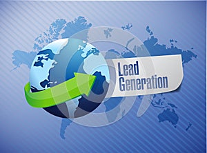 Lead generation globe sign illustration