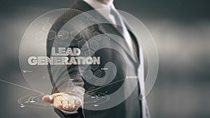 Lead Generation with hologram businessman concept