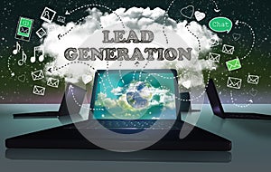 Lead Generation illustrated on Laptop photo