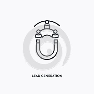 Lead Generation outline icon. Simple linear element illustration. Isolated line Lead Generation icon on white background. Thin