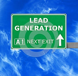 LEAD GENERATION road sign against clear blue sky