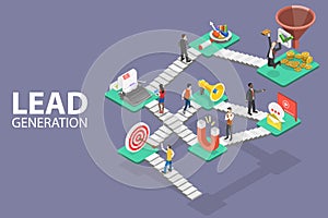 Lead Generation Strategy. Marketing Process of Conversion Rate Optimization and Generating Business Leads. photo