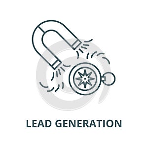 Lead generation vector line icon, linear concept, outline sign, symbol