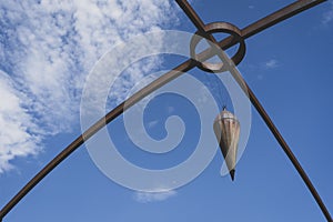 Lead line located on the Punto Cero bridge in Medellin Colombia. photo