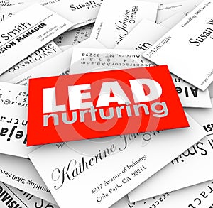 Lead Nurturing Business Cards Sales Funnel Prospects Customers