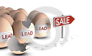 Lead nurturing and qualified sale. Marketing concept photo