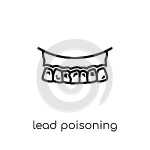 Lead poisoning icon. Trendy modern flat linear vector Lead poisoning icon on white background from thin line Diseases collection