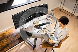Lead Programmer Woman Coding Software