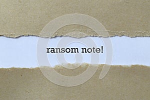 Ransom note on paper