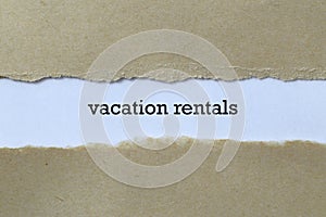 Vacation rentals on paper photo
