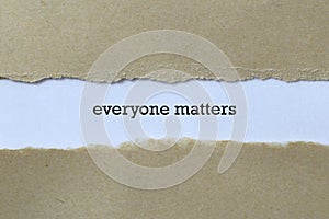 Everyone matters on paper photo