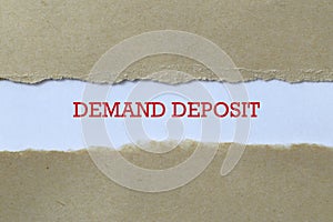 Demand deposit on white paper