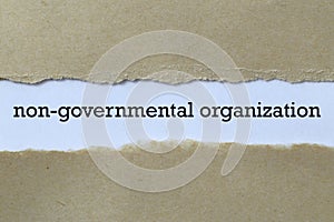 Non-governmental organization on white paper photo