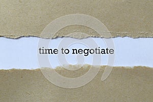 Time to negotiate on white paper photo