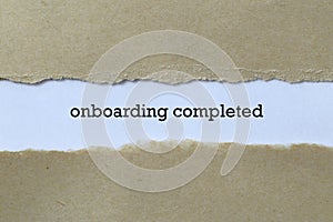 Onboarding completed on white paper