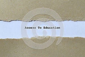 access to education on white paper