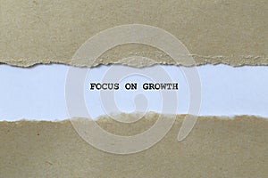 focus on growth on white paper