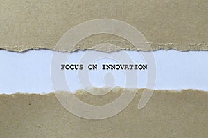 focus on innovation on white paper