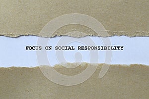 focus on social responsibility on white paper