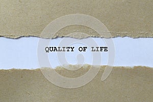 quality of life on white paper