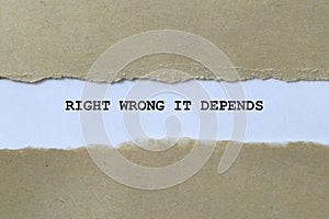 right wrong it depend on white paper photo
