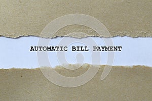 automatic bill payment on white paper